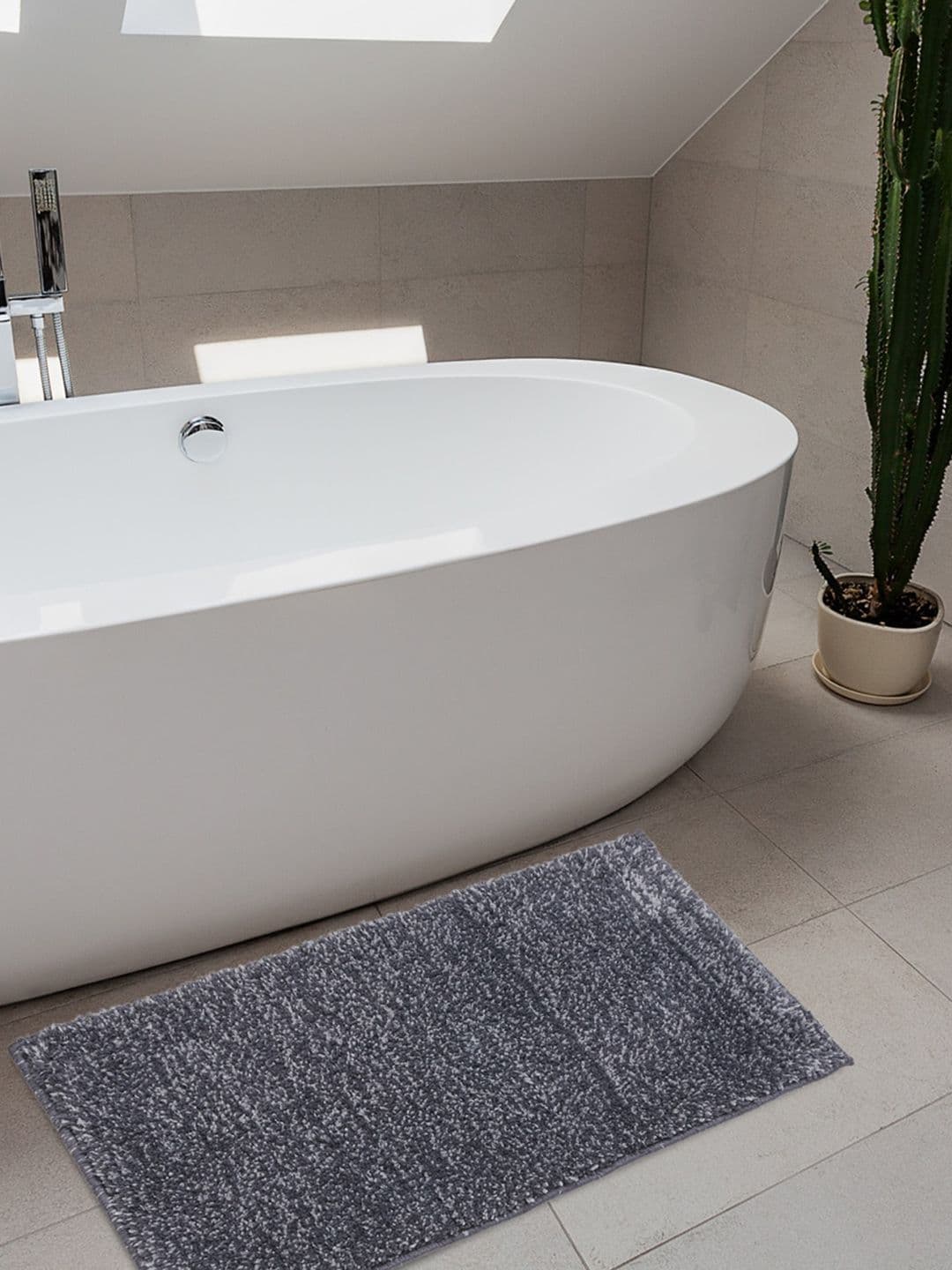 Home Centre Grey Textured Contour Bath Rug - view 1
