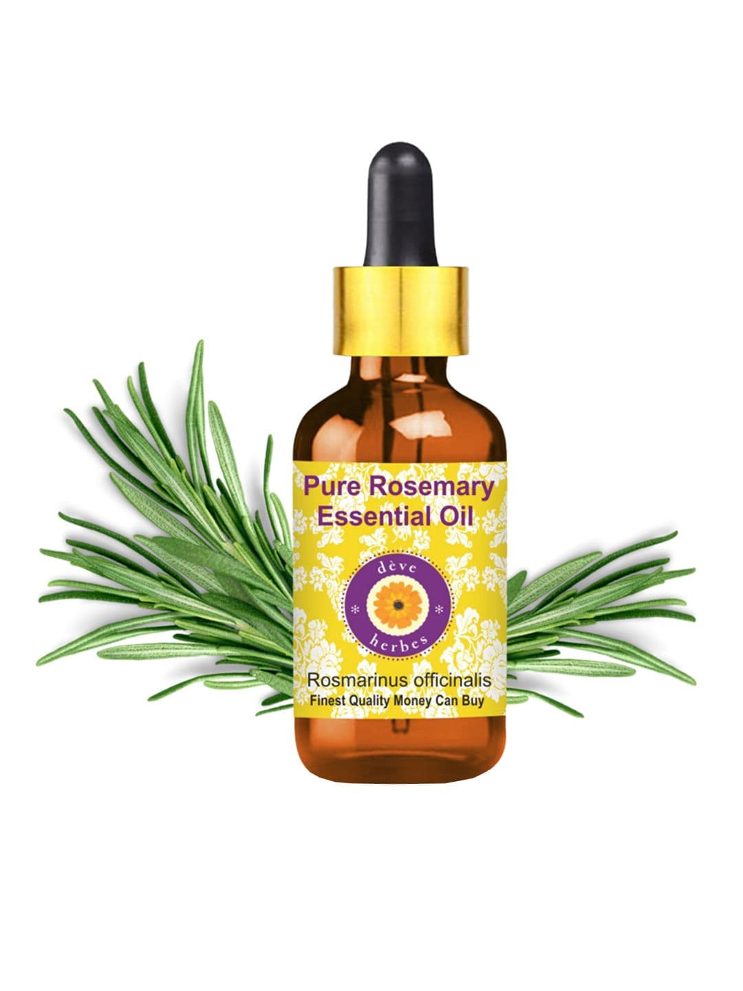 Deve Herbes Pure Rosemary Steam Distilled Essential Oil with Glass Dropper - 100 ml - view 1