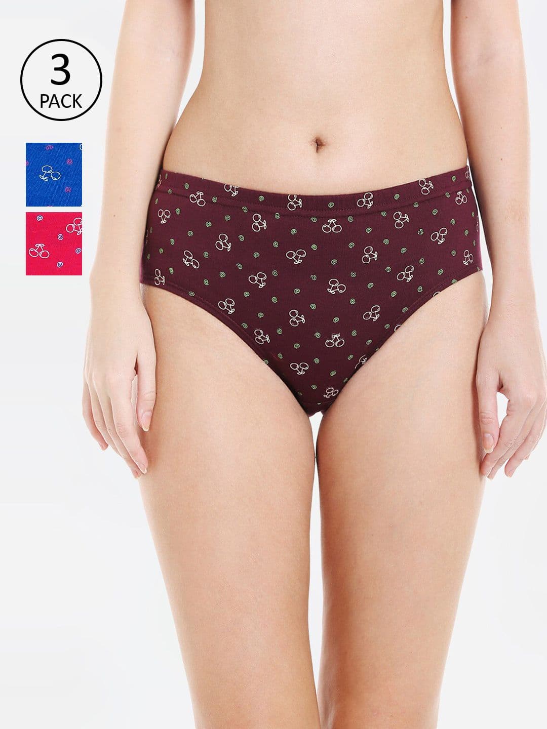Bodycare Women Pack Of 3 Printed Cotton Briefs - view 1