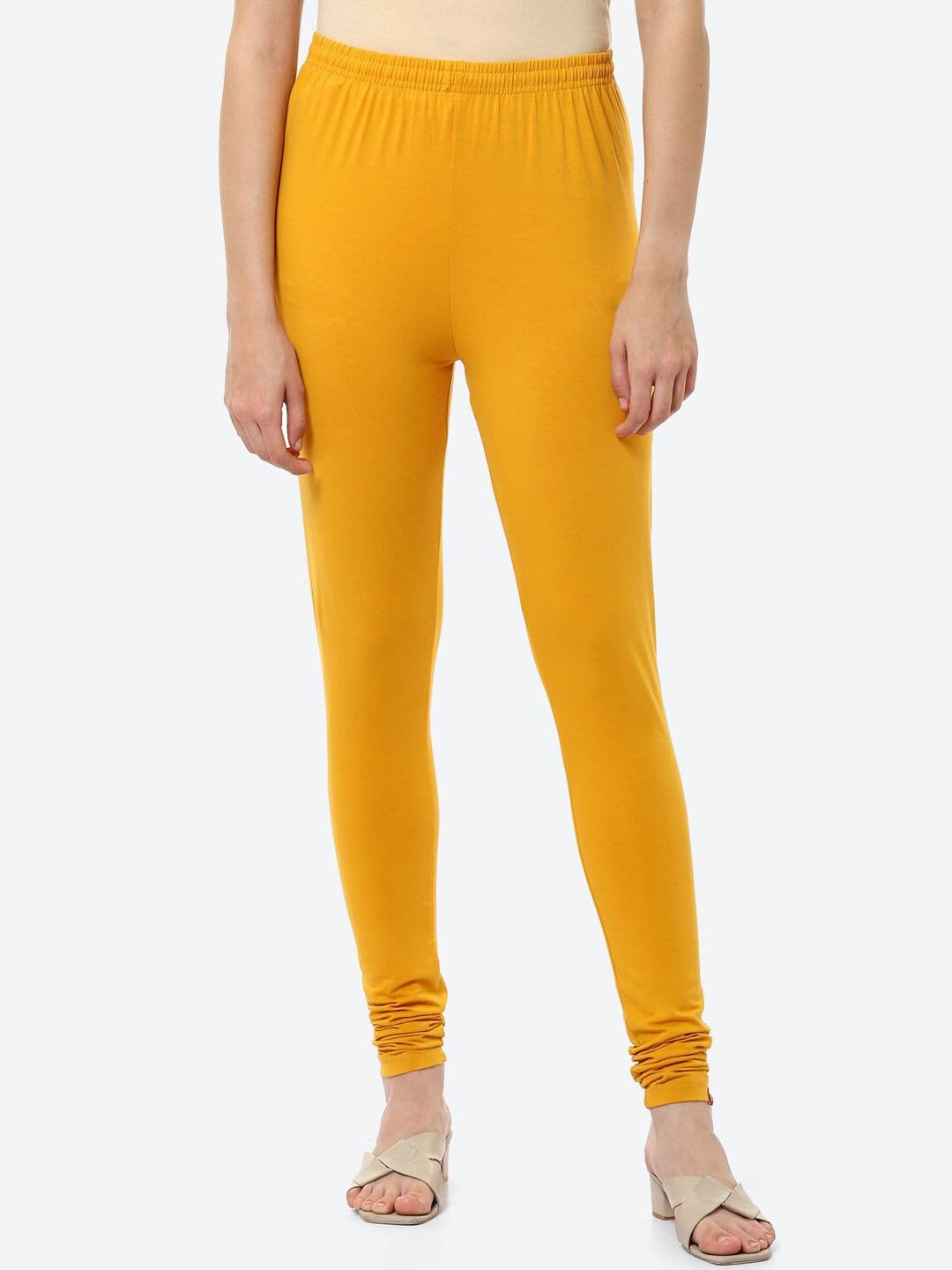Biba Women Camel Brown Solid Churidar Length Leggings - view 1