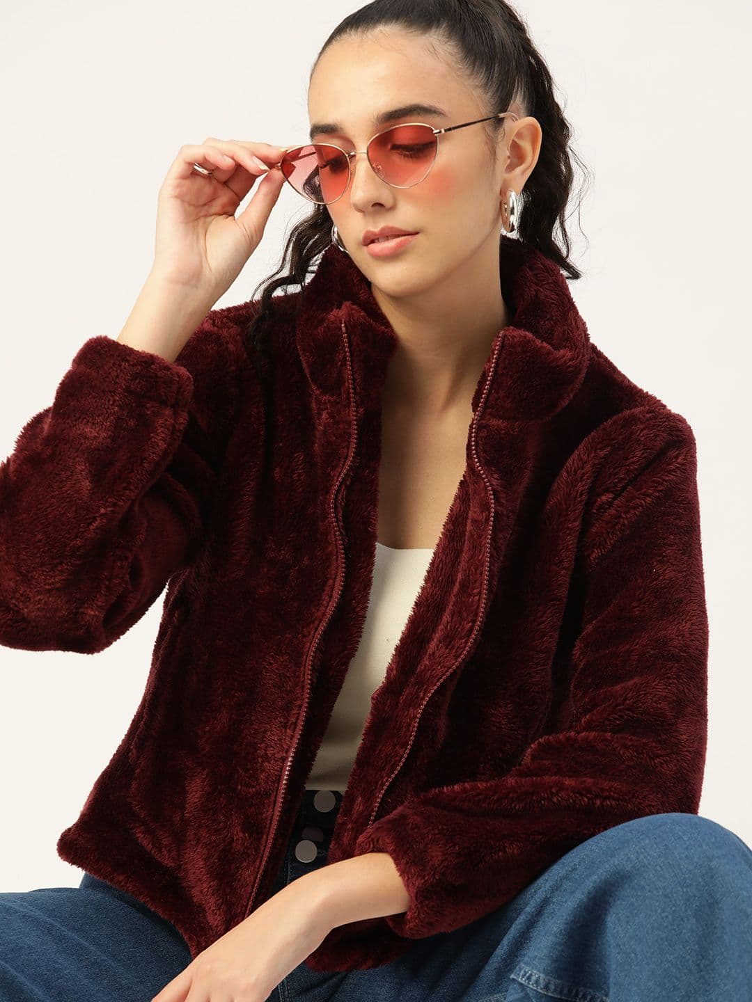 DressBerry Women Burgundy Tailored Jacket - view 1