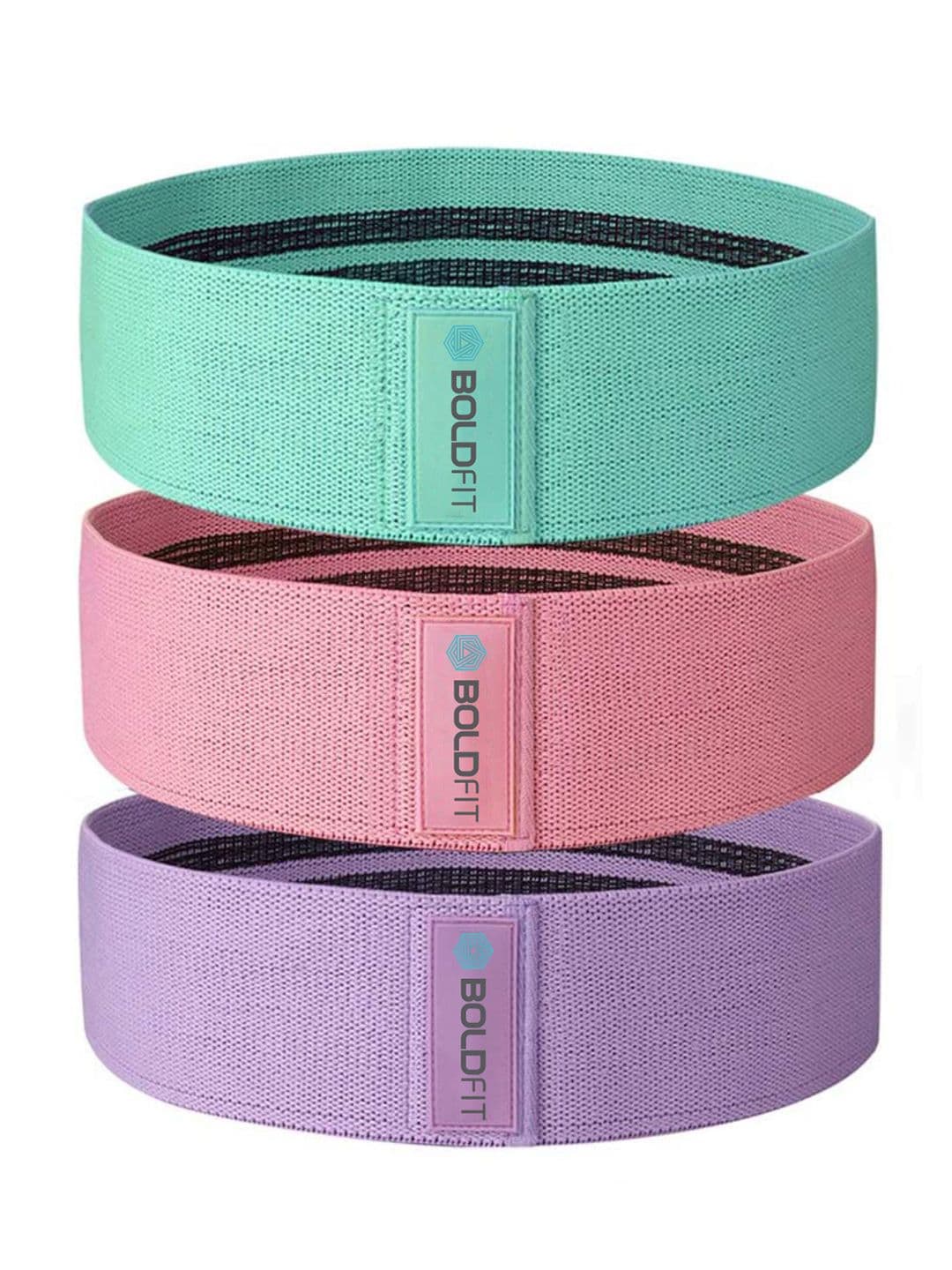 BOLDFIT Unisex Set of 3 Textured Hip Resistance Bands - view 1