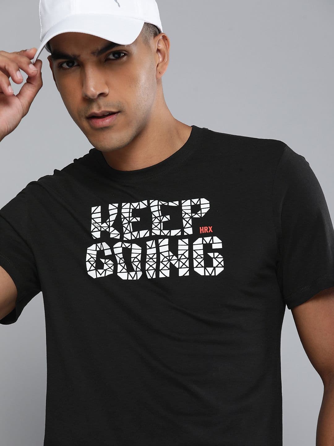 HRX by Hrithik Roshan Men Black Typography Printed Cotton T-shirt - view 1