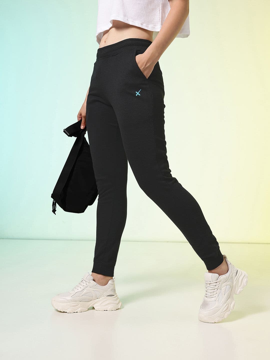 HRX by Hrithik Roshan Women Black Solid Joggers - view 1