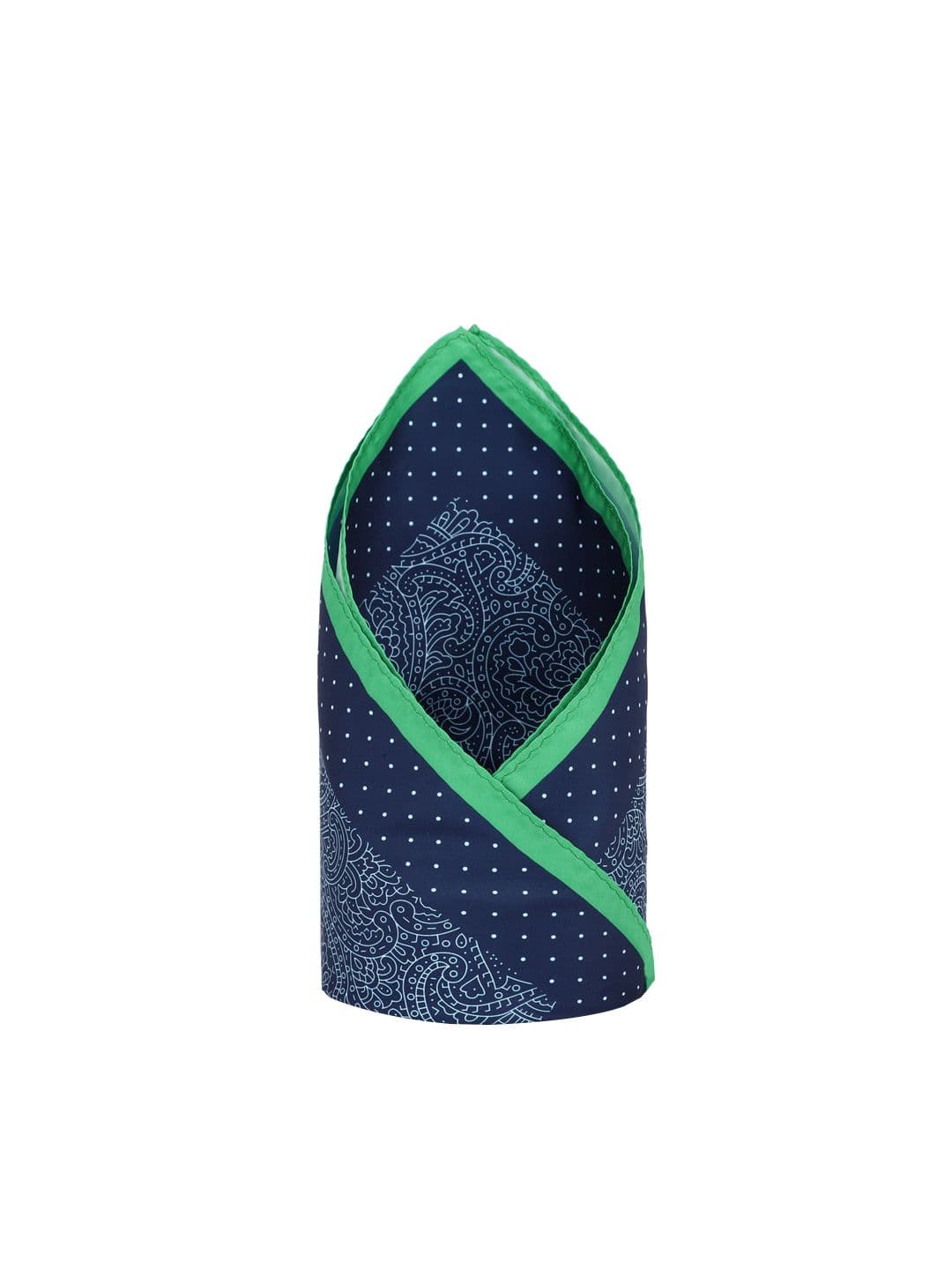 Van Heusen Men Navy Blue & Green Printed Pocket Square - view 1