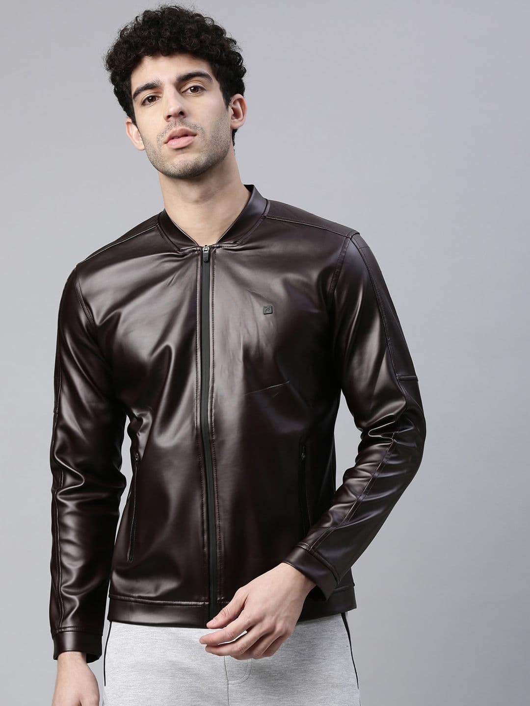 Proline Active Men Maroon Solid Biker Jacket - view 1