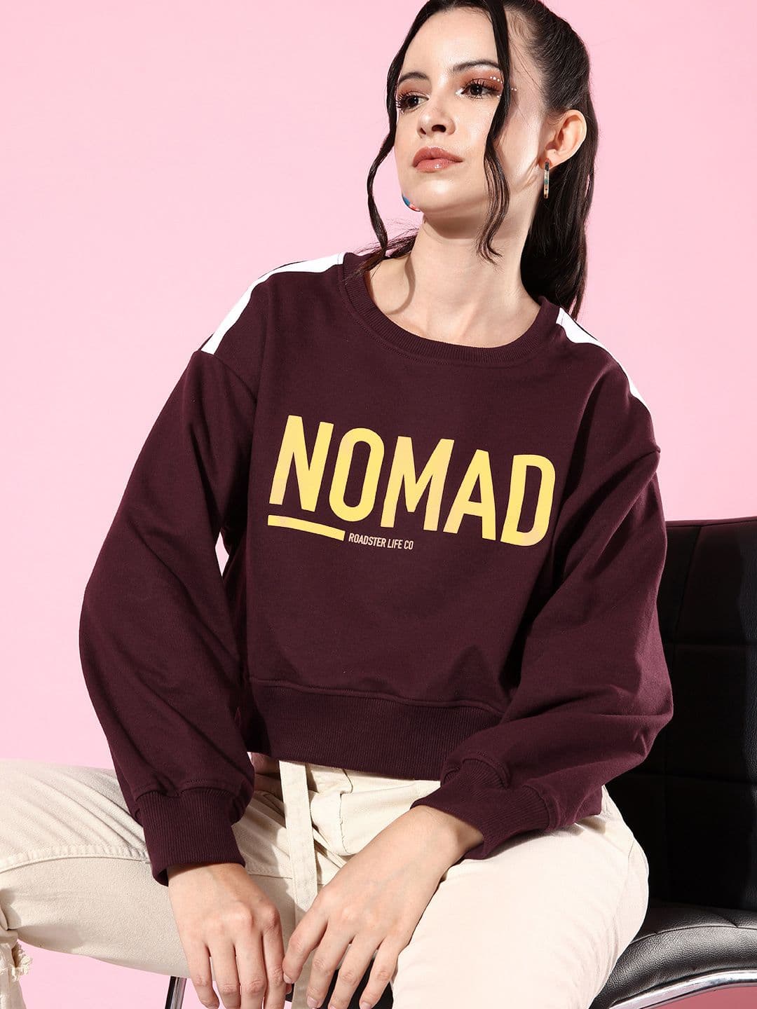 The Roadster Life Co. Coffee Brown Printed Hello Monsoon Hyper Graphics Sweatshirt - view 1
