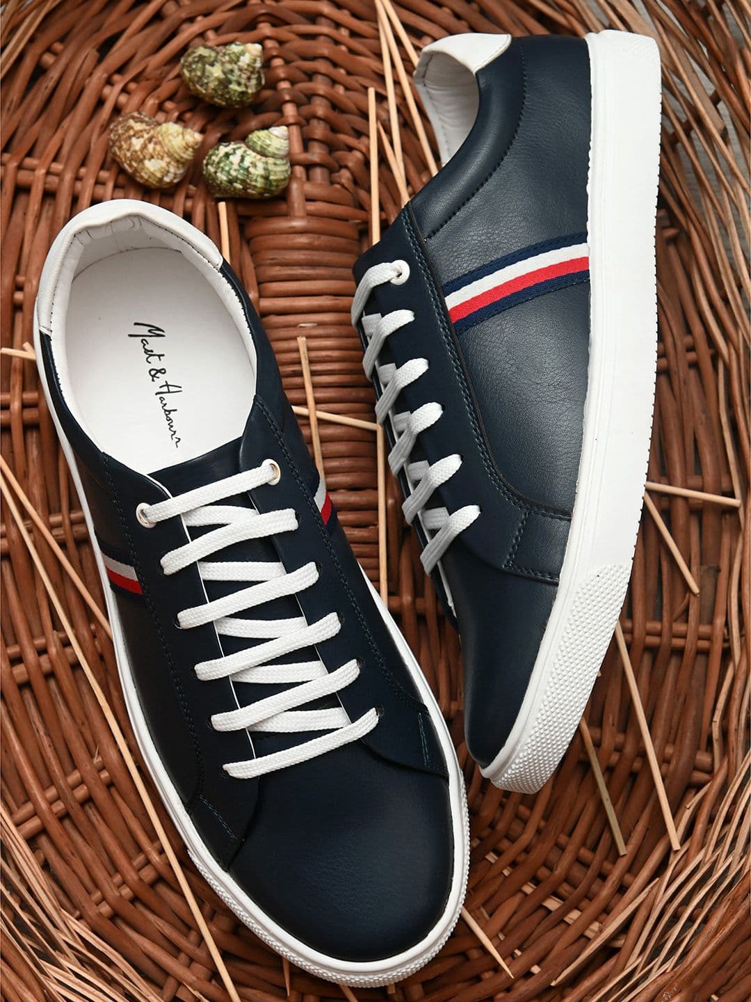 Mast & Harbour Men Navy Blue PU Sneakers - view 1