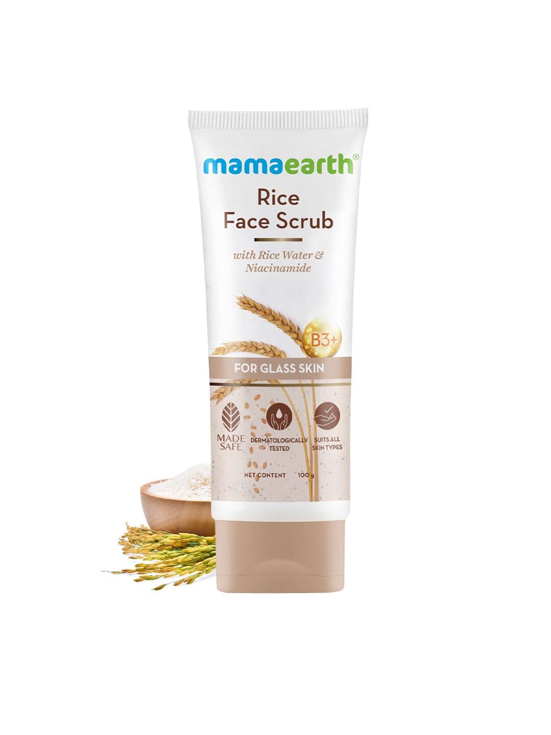 Mamaearth Rice Face Scrub with Rice Water & Niacinamide for Glass Skin - 100g - view 1