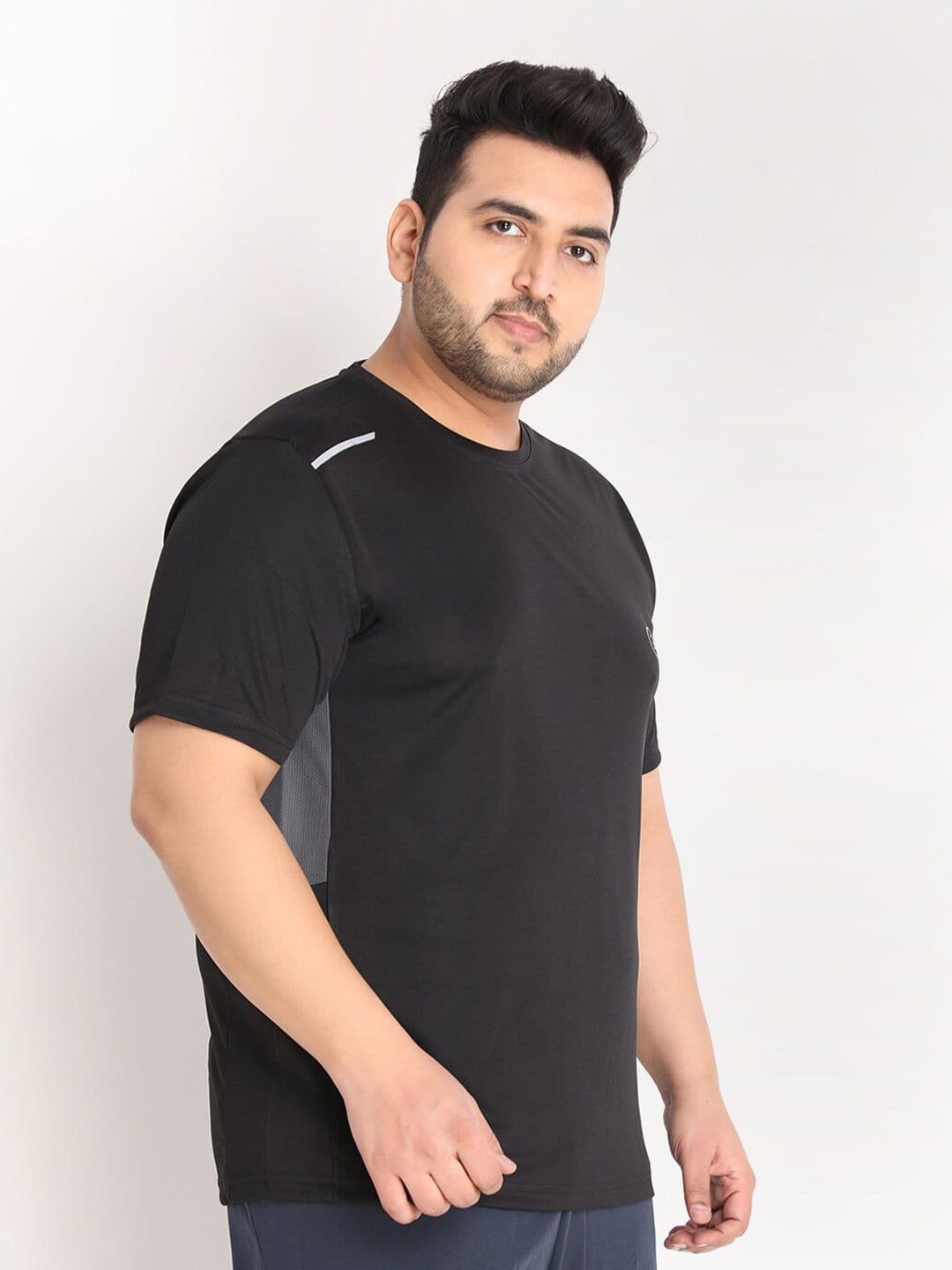 CHKOKKO Plus Men Black Dri-FIT Training or Gym T-shirt - view 1