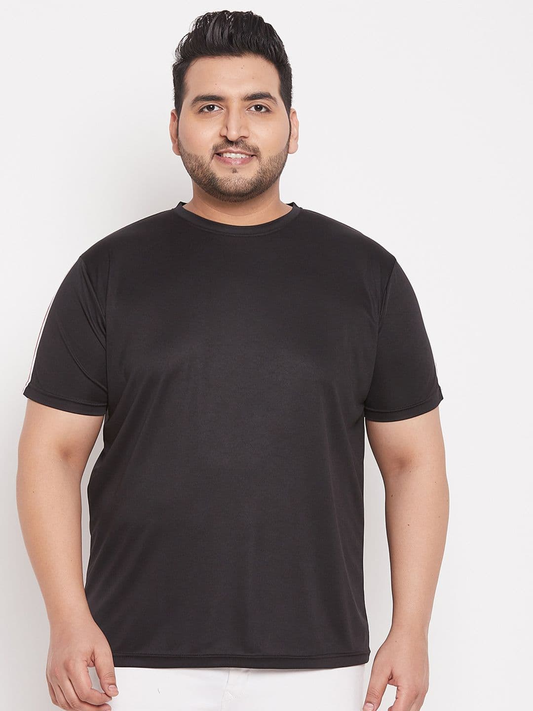 bigbanana Men Plus Size Black Round Neck Tshirt - view 1