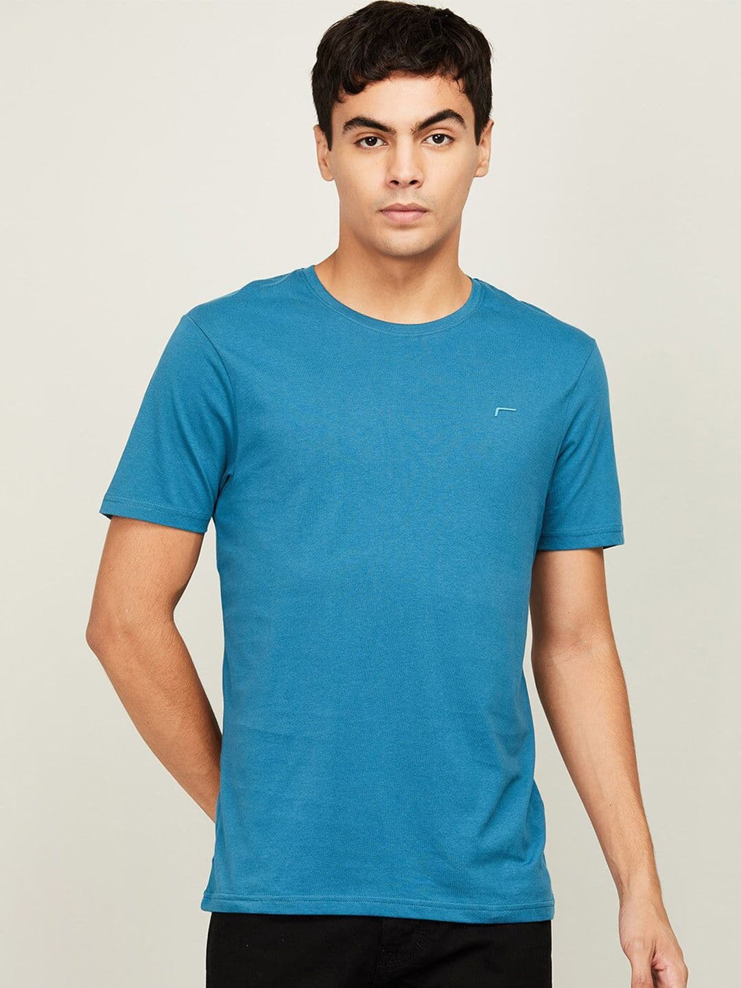Fame Forever by Lifestyle Men Blue Solid T-shirt - view 1