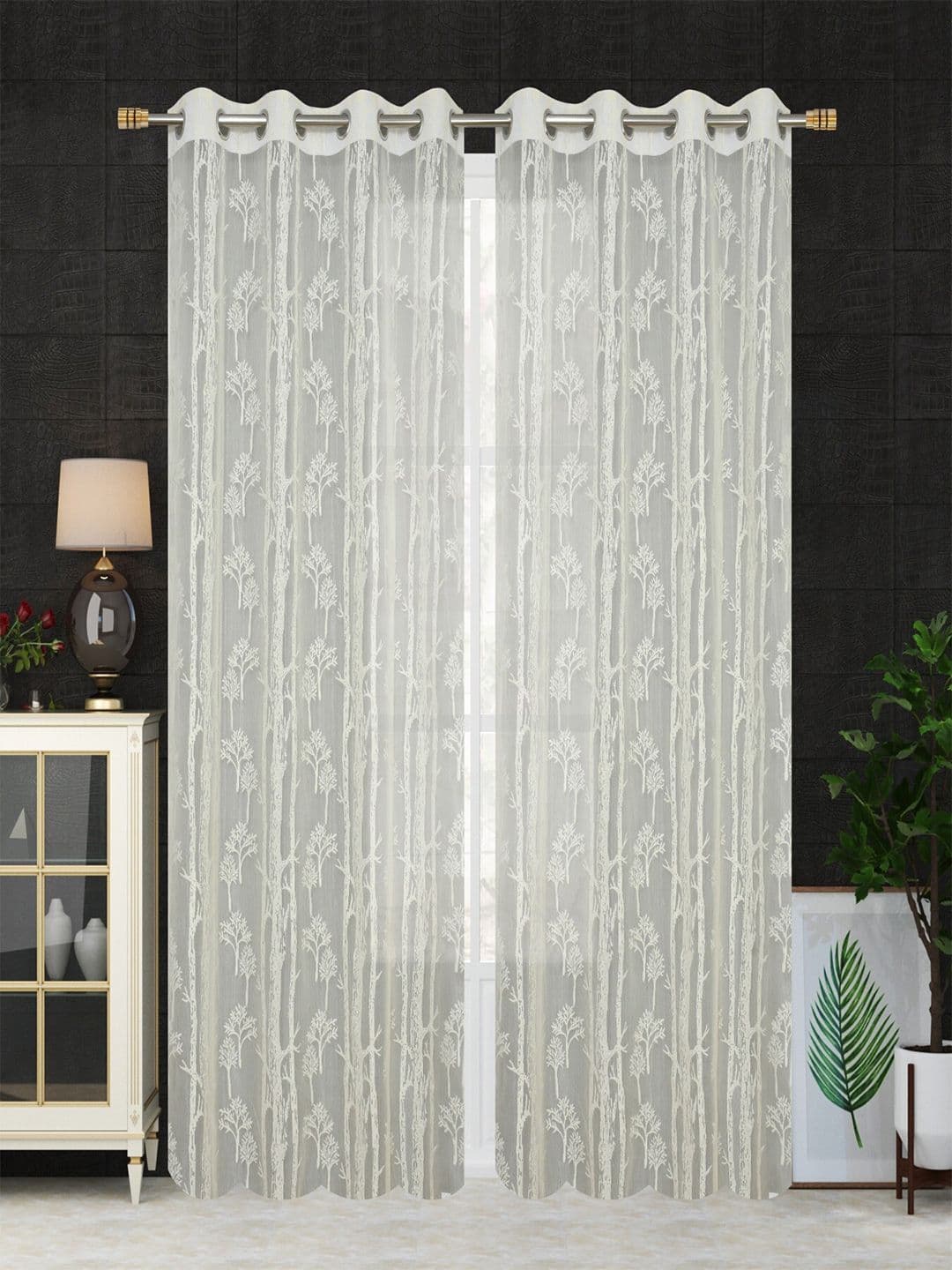 Homefab India Unisex Cream Curtains and Sheers - view 1