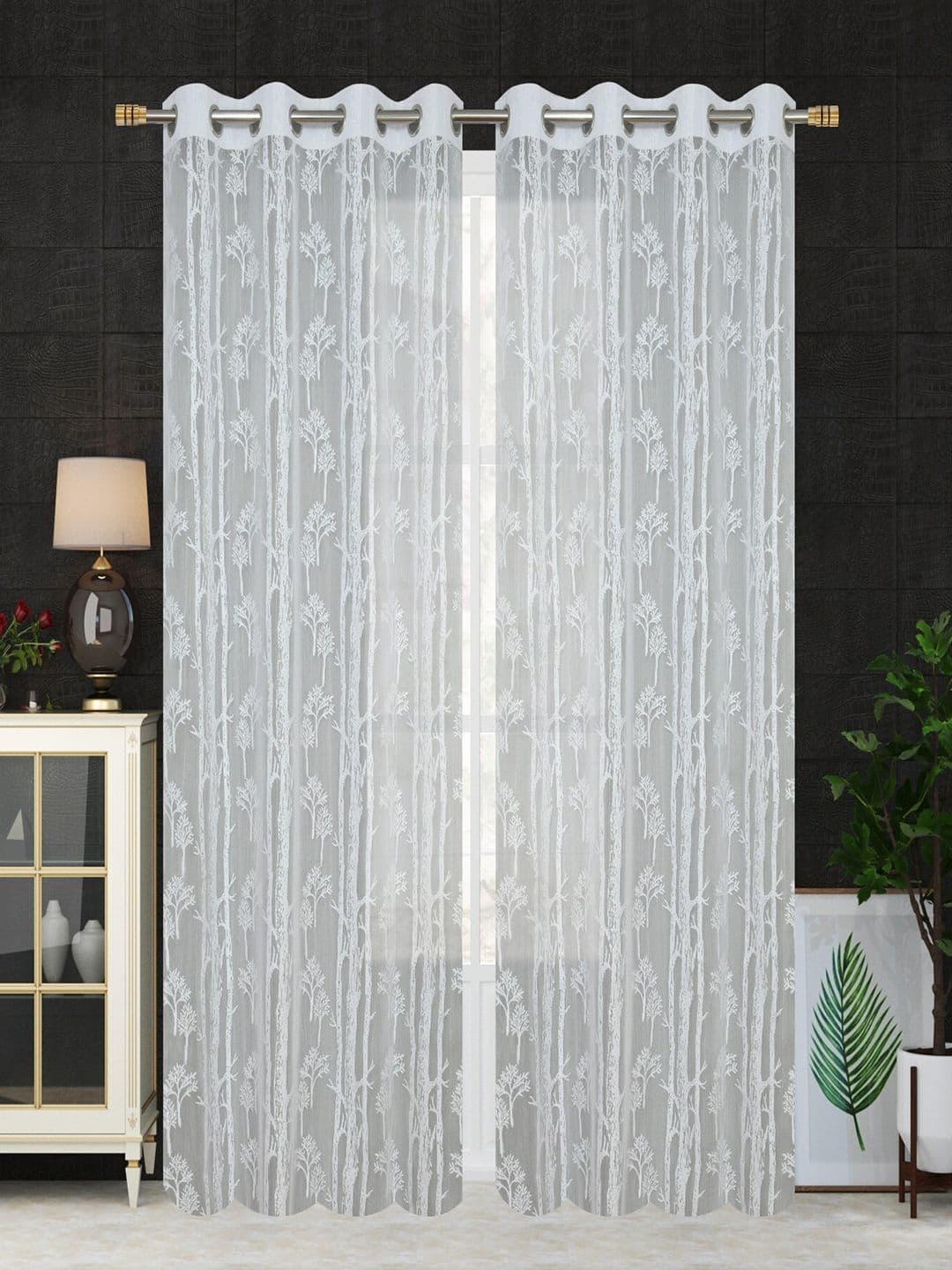 Homefab India Unisex White Curtains and Sheers - view 1