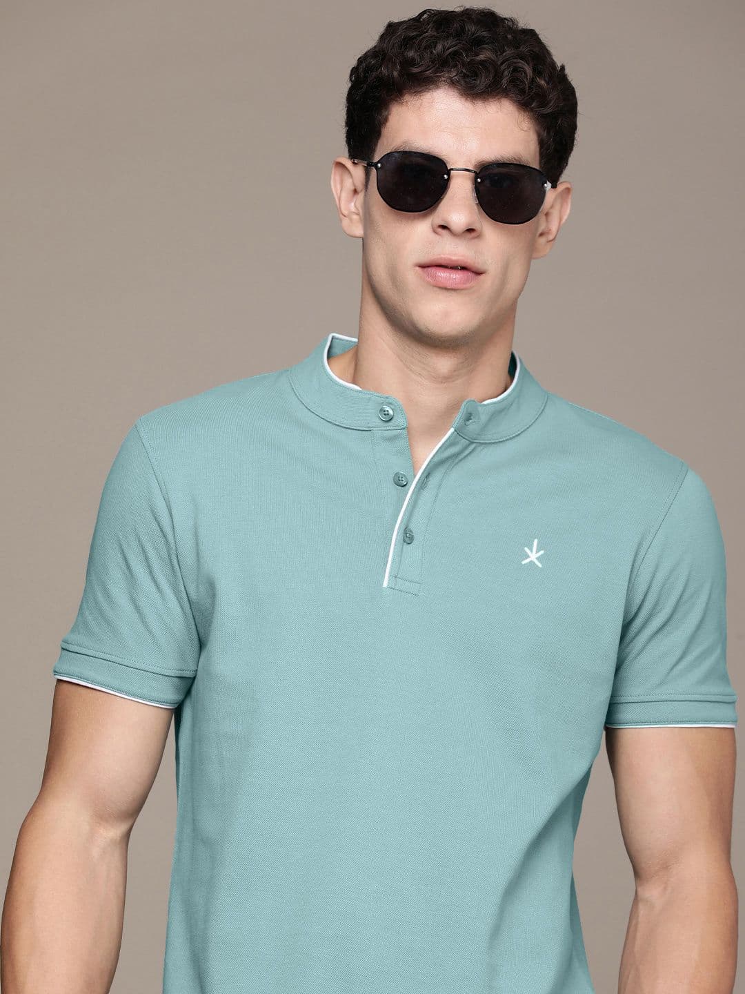 The Roadster Life Co. Pure Cotton Henley Neck T-shirt - view 1