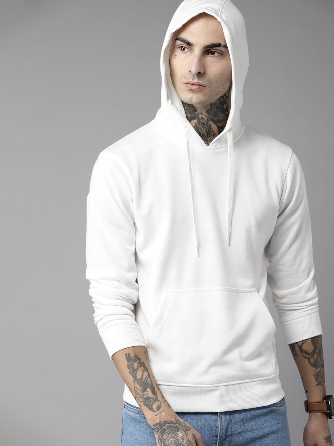 The Roadster Lifestyle Co. Men Solid Hooded Sweatshirt - view 1