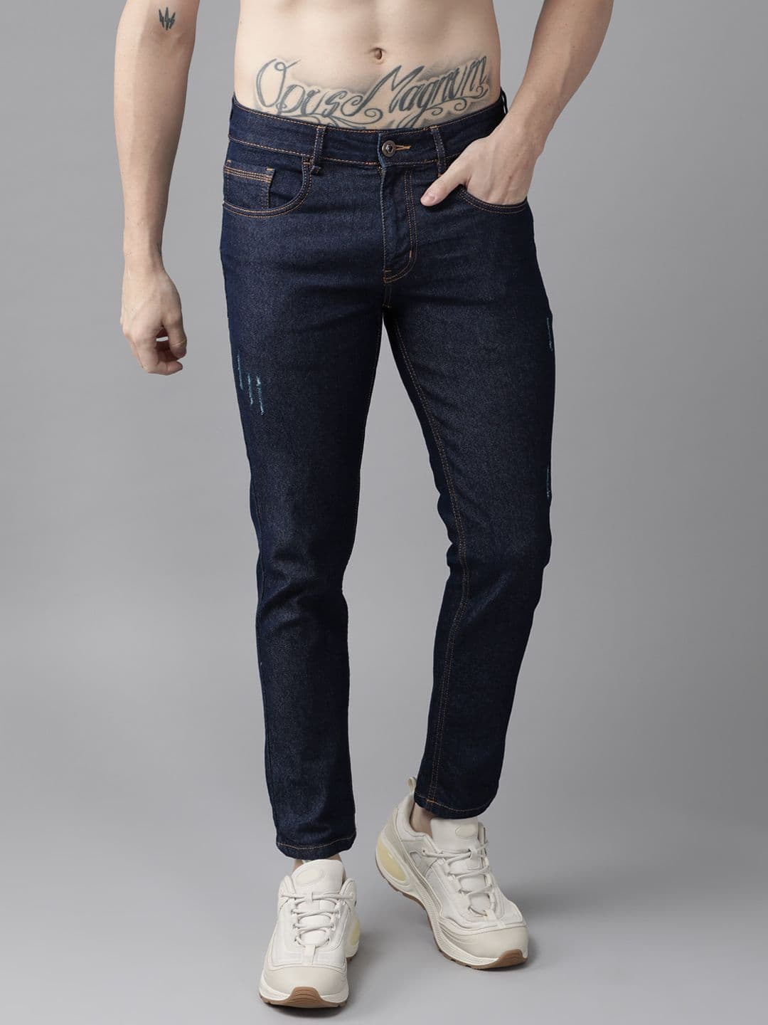Roadster Men Navy Blue Stretchable Jeans - view 1