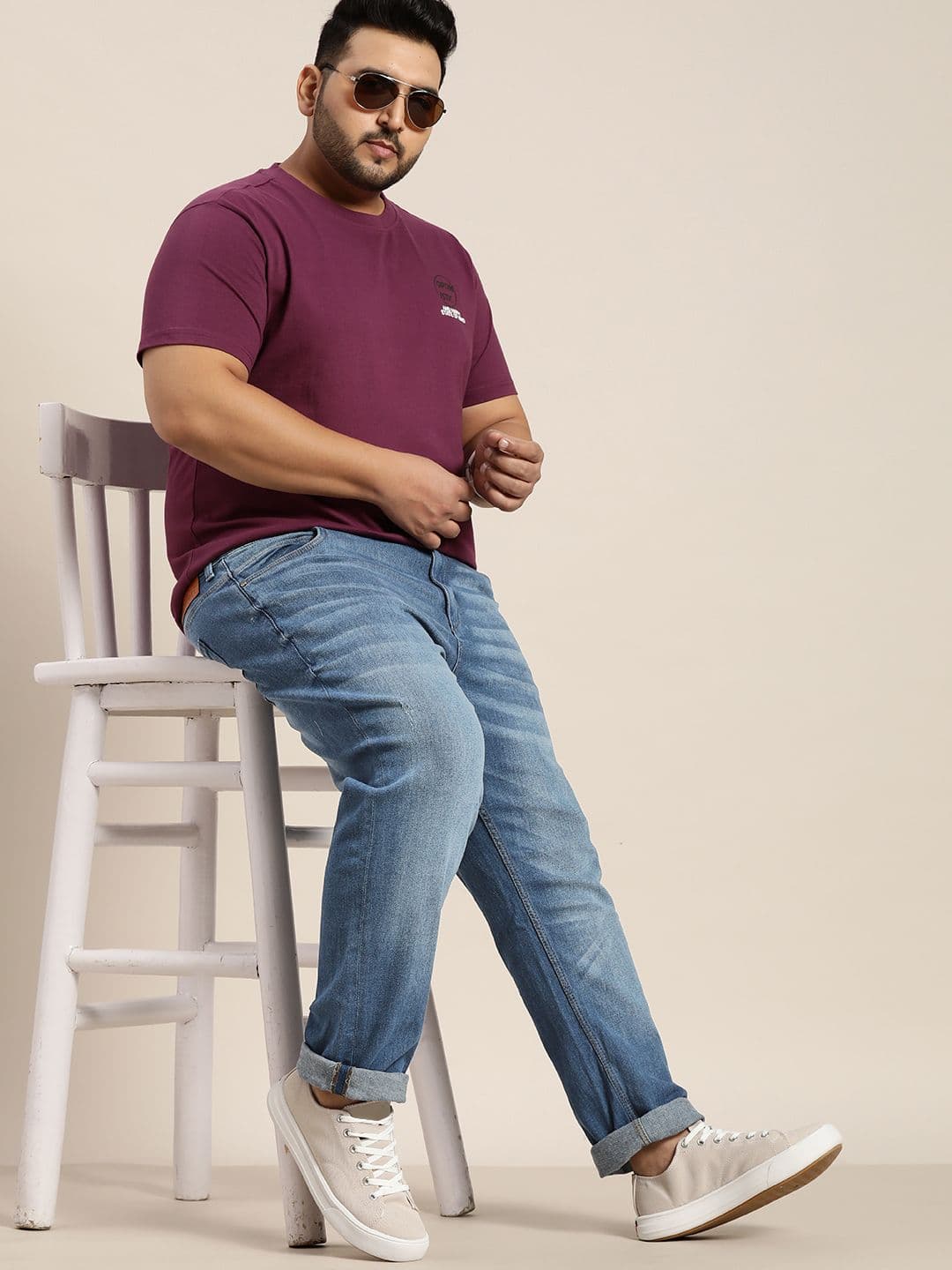 Sztori Men Plus Size Blue Slim Tapered Fit Light Fade Stretchable Jeans - view 1