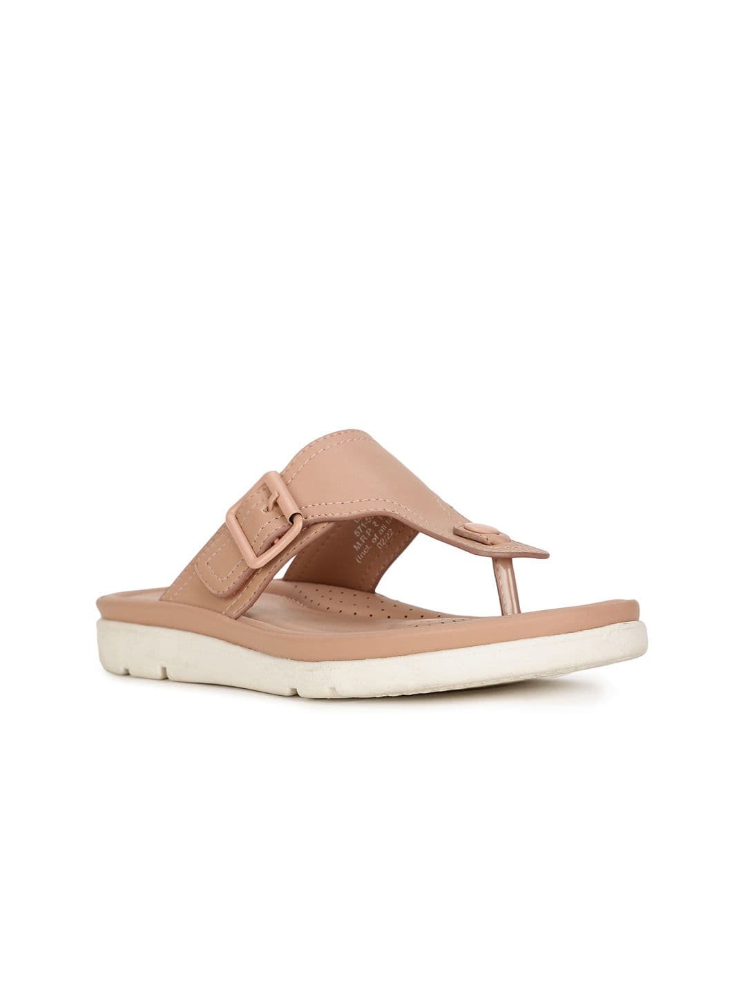 Bata comfit Women Pink Open Toe Flats with Laser Cuts - view 1