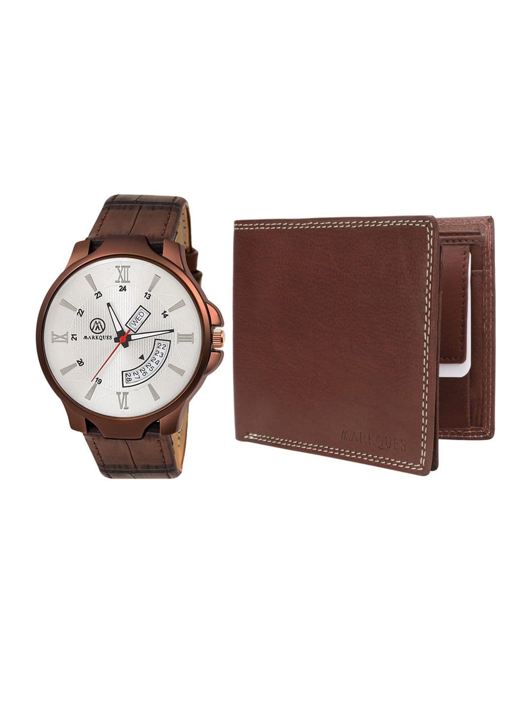 MARKQUES Men Brown Solid Accessory Gift Set - view 1