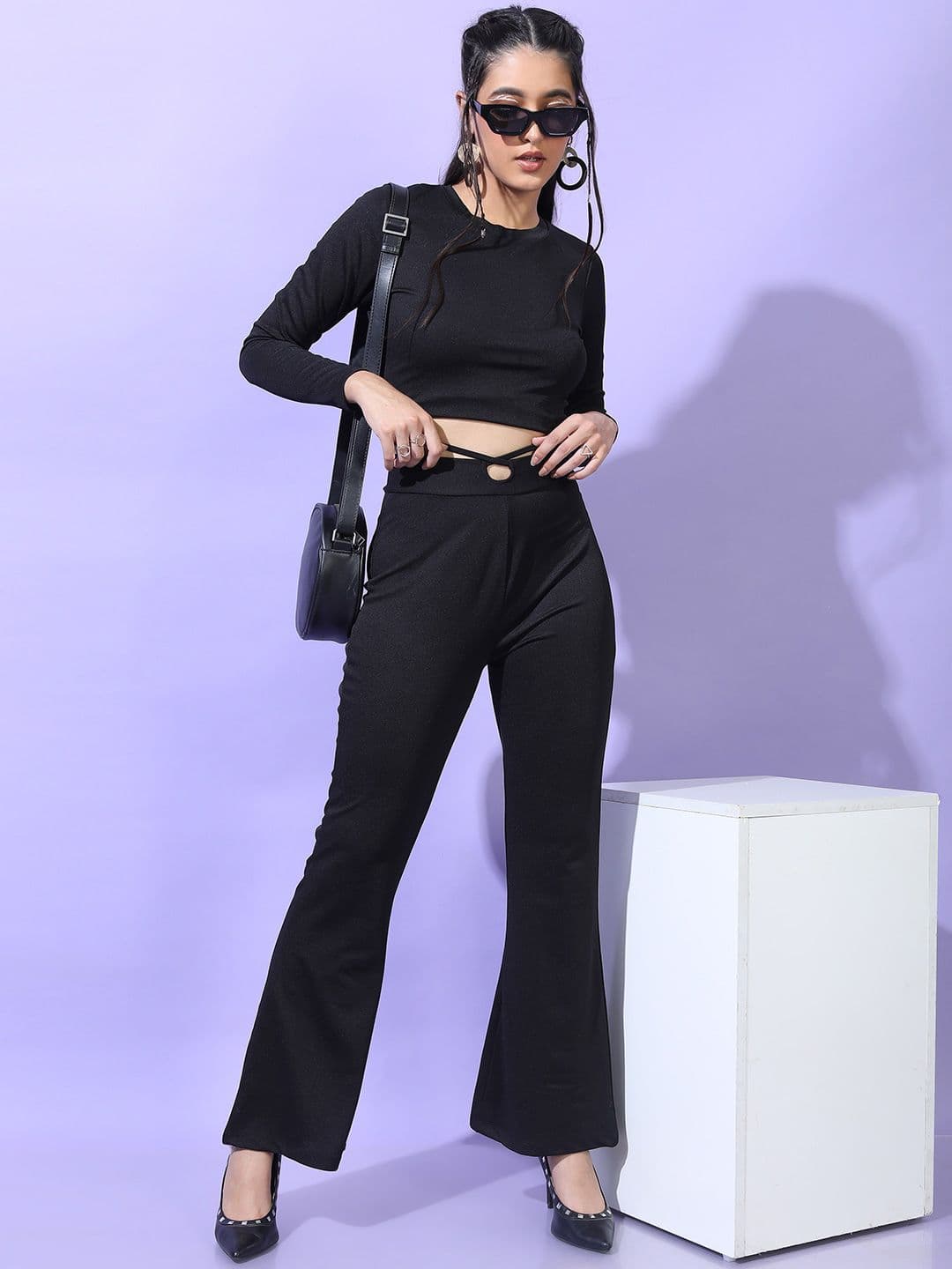 Tokyo Talkies Women Black Solid Co-Ords - view 1