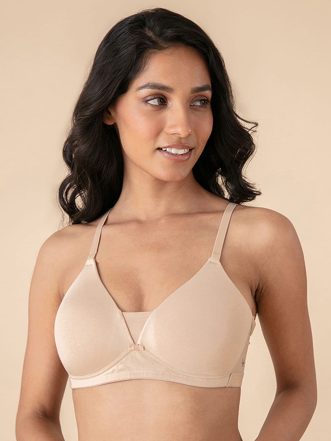 Nykd Women Breatheable Cotton Lightly Padded Wireless T-shirt Bra - 3/4th Coverage NYB003 - view 1