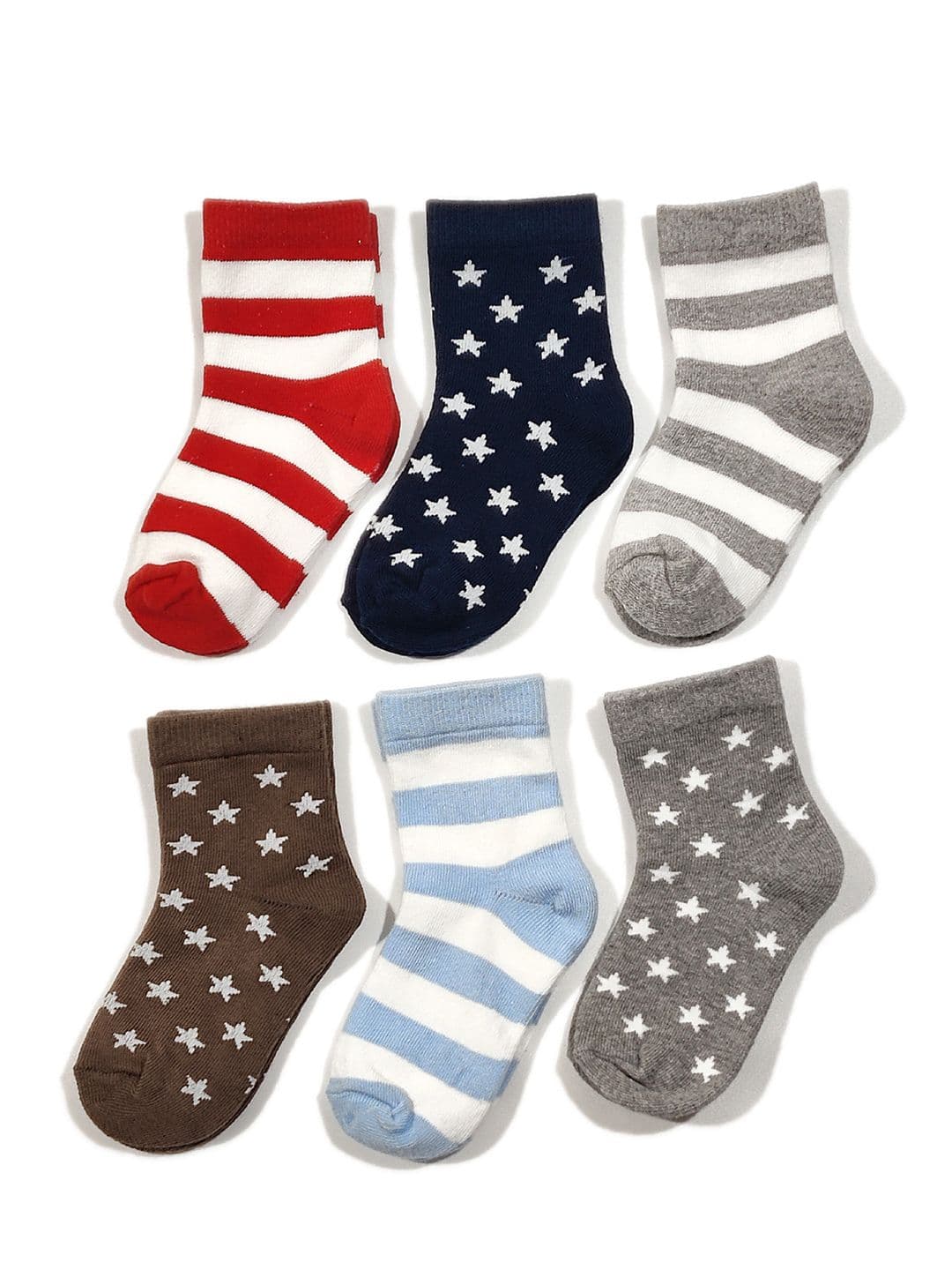 FOOTPRINTS FOOTPRINT 6 Pairs Infant Kids Patterned Ankle-Length Organic Cotton Socks - view 1