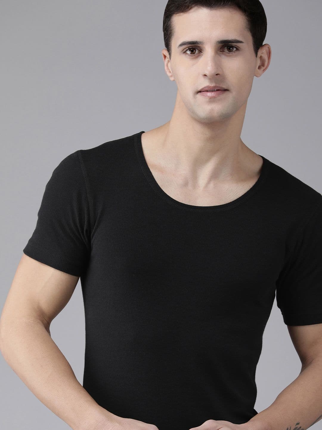 Van Heusen Innerwear Solid Warmtech Anti Bacterial Thermal Top - view 1