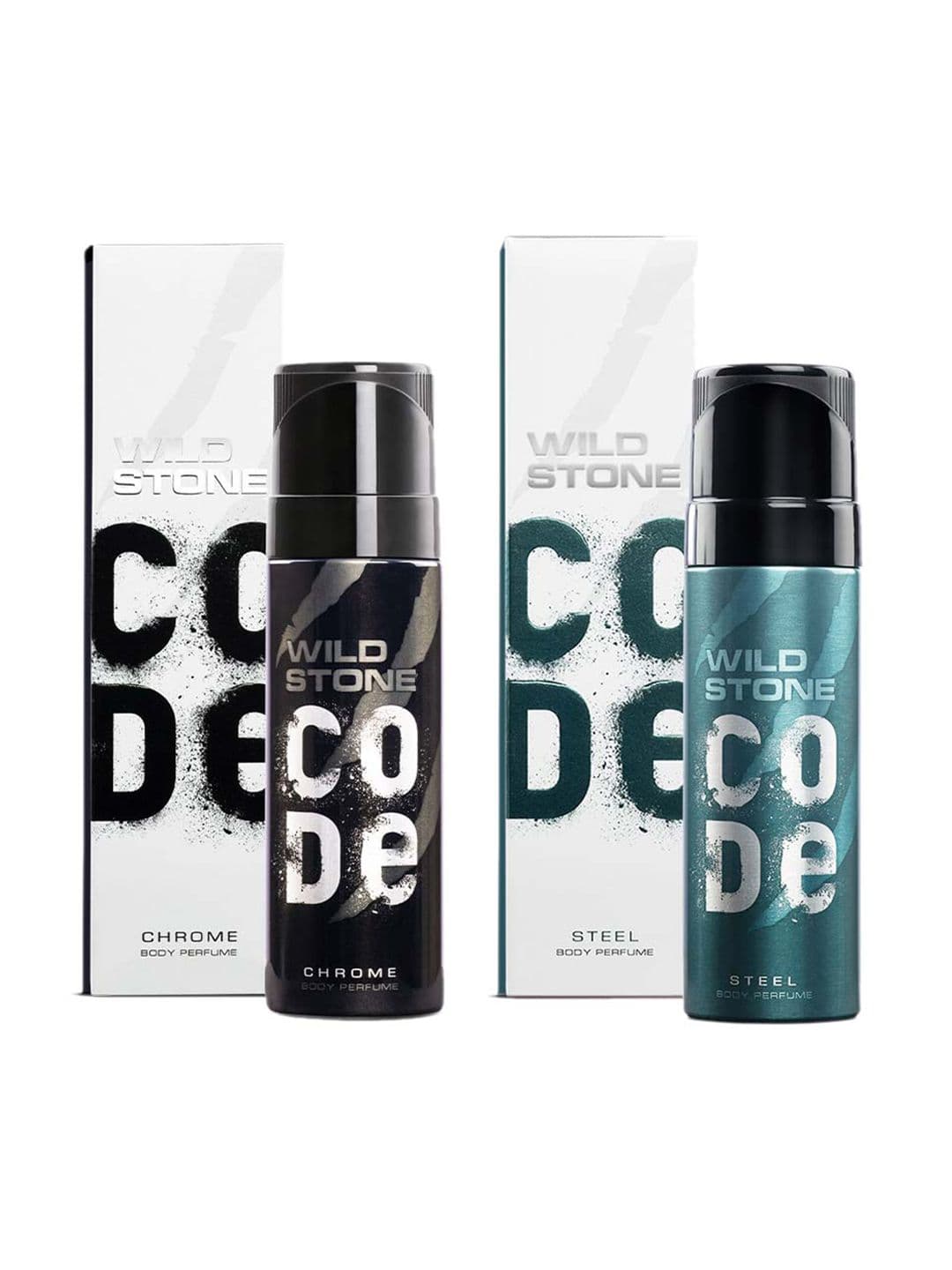 Wild stone code Men Set of 2 Long Lasting Code Body Deodorant - Steel & Chrome - 150 ml Each - view 1