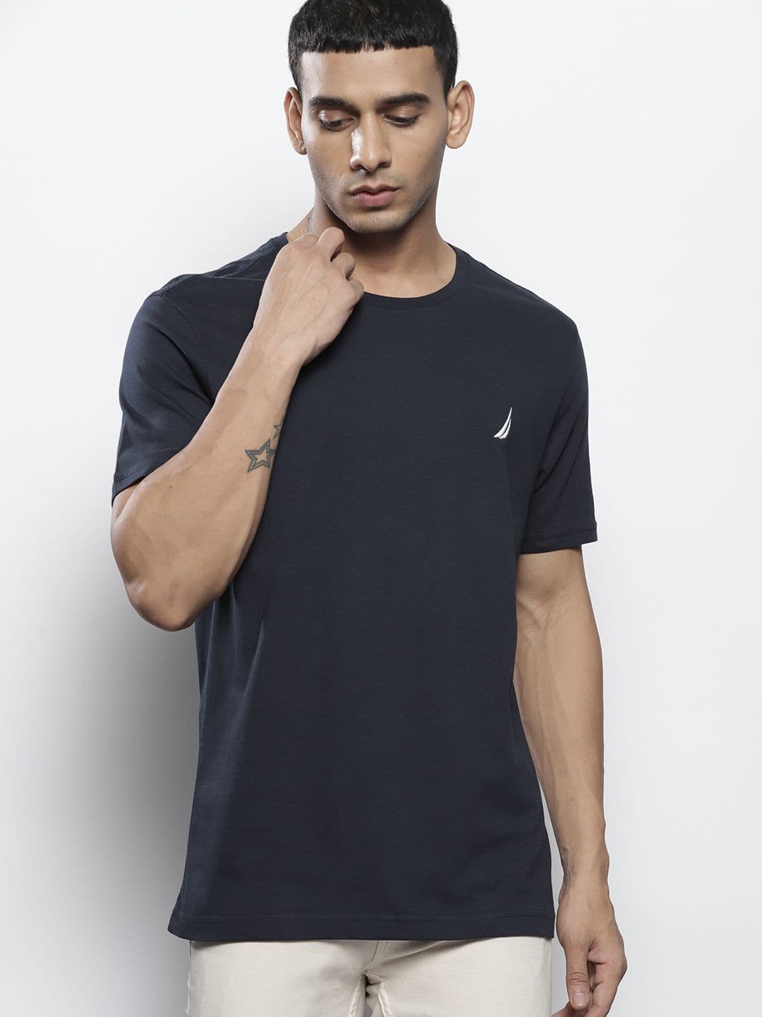 Nautica Logo Embroidered Pure Cotton T-shirt - view 1