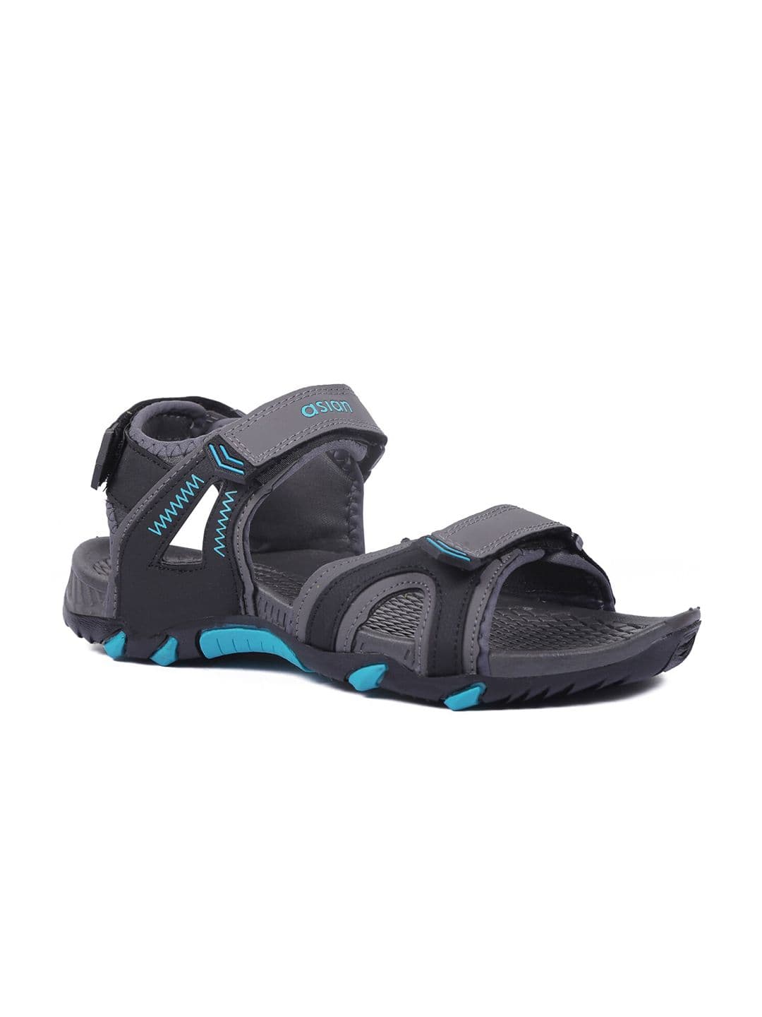 ASIAN Men Grey & Blue Comfort Sandals - view 1