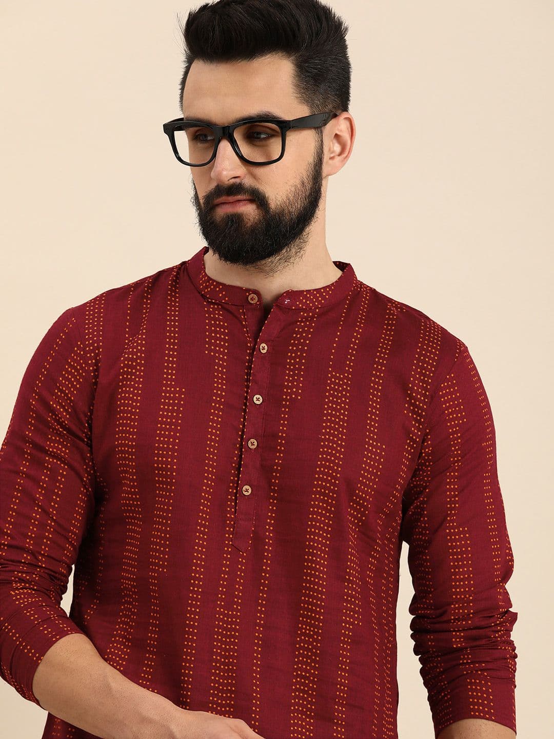 Anouk Men Printed Pure Cotton Straight Kurta - view 1