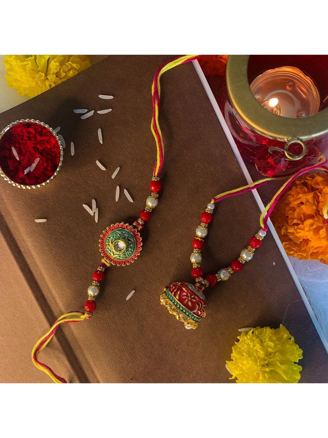I Jewels Bhaiya Bhabhi Hanging Lumba Rakhi - view 1
