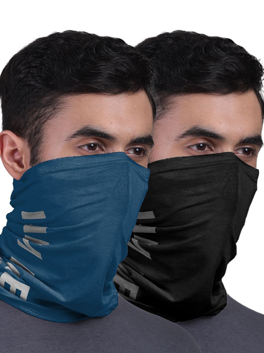 FREECULTR Unisex Pack Of 2 Black & Blue Printed Bamboo Anti Microbial Bandana Headband - view 1