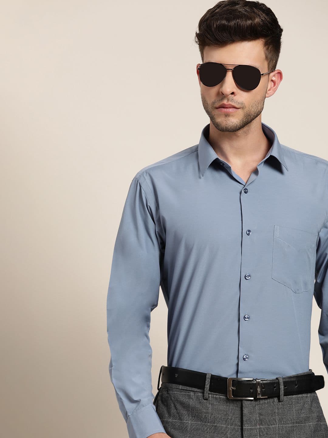 Hancock Men Slim Fit Wrinkle Resistant Solid Formal Shirt - view 1
