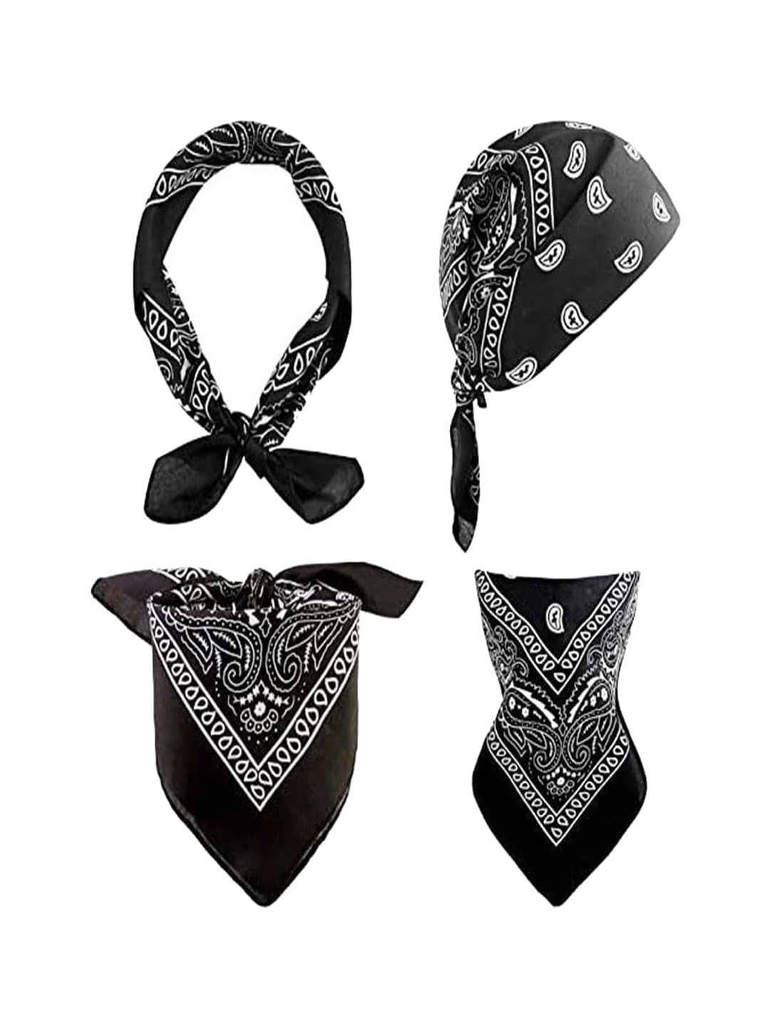Aadikart Pack of 2 Black & Navy Blue Printed Pure Cotton Bandana - view 1