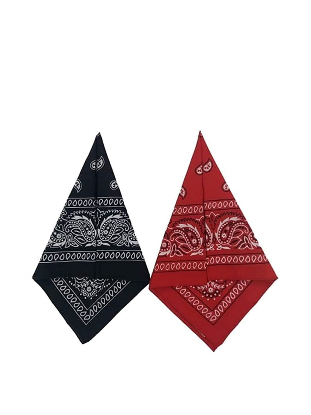 Aadikart Pack of 2 Black & Red Printed Pure Cotton Bandana - view 1