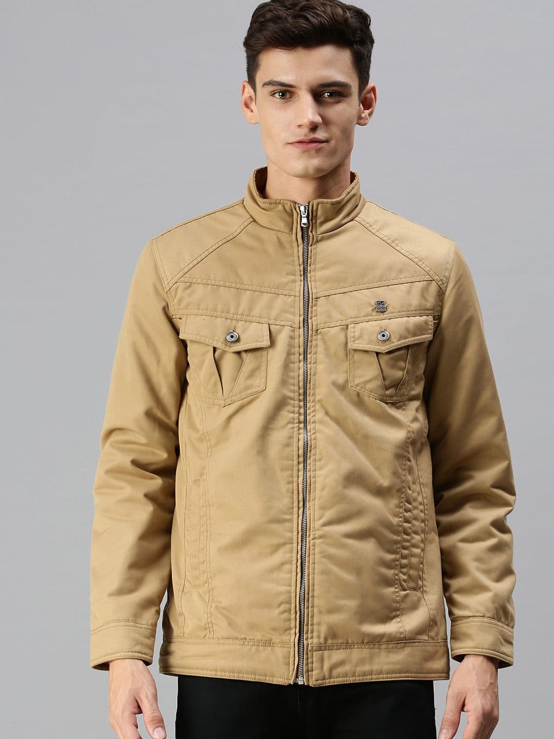 SHOWOFFFF Men Khaki Camouflage Bomber Jacket - view 1