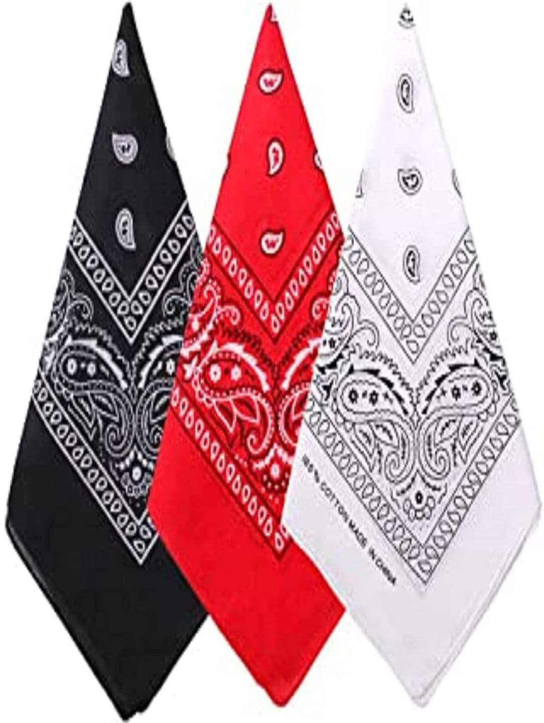 Aadikart Pack of 3 Black and Red Printed Pure Cotton Bandana - view 1