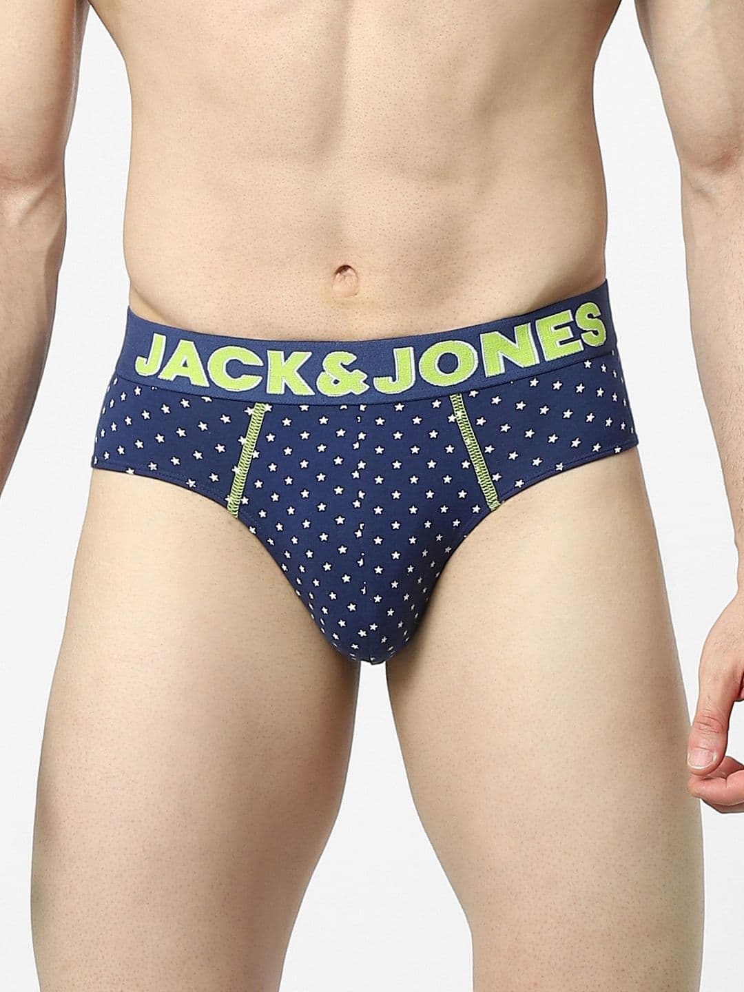 Jack & Jones Men Blue Printed Basic Briefs - view 1