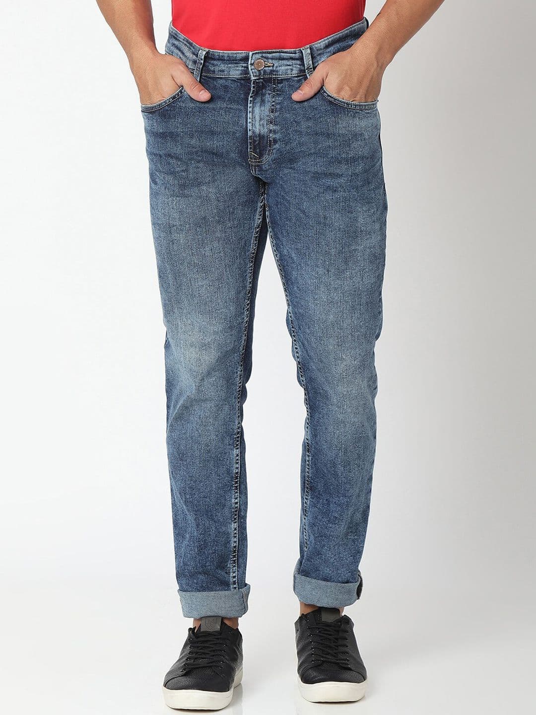 SPYKAR Men Blue Relaxed Fit Low-Rise Light Fade Jeans - view 1