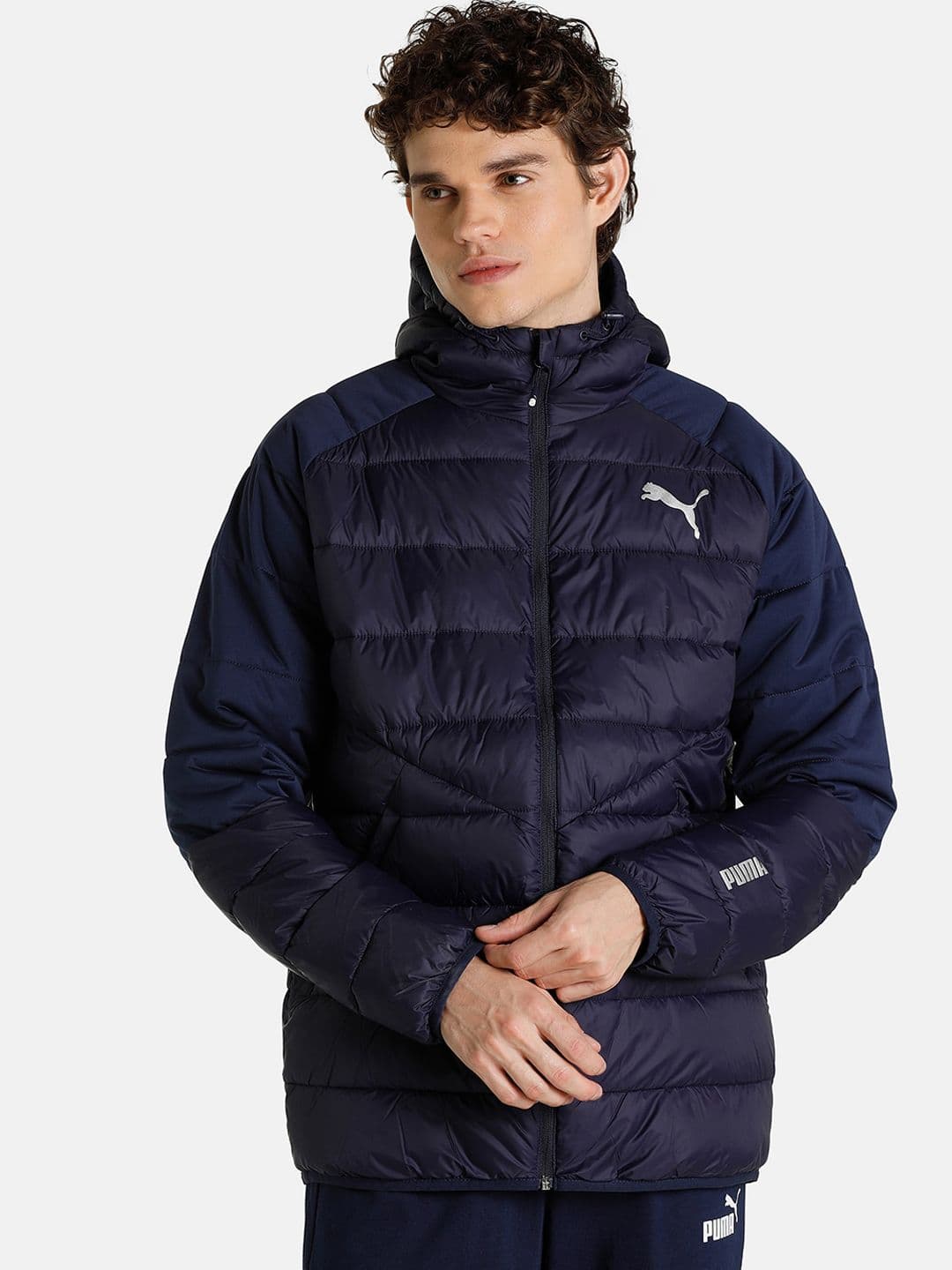 Puma Men Navy Blue Flex Padded Regular Fit Jacket - view 1