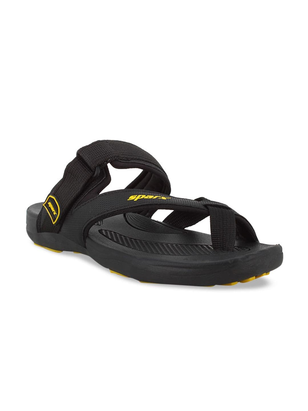 Sparx Men Black & Yellow Solid Sports Sandals - view 1