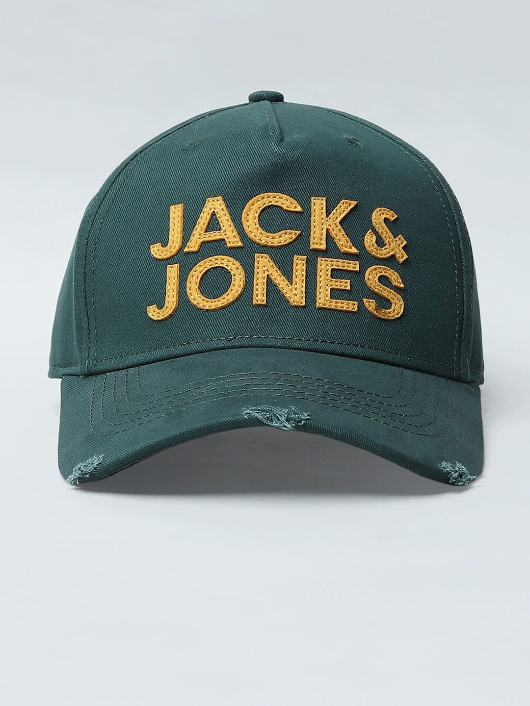 Jack & Jones Men Green & Yellow Embroidered Baseball Cap - view 1
