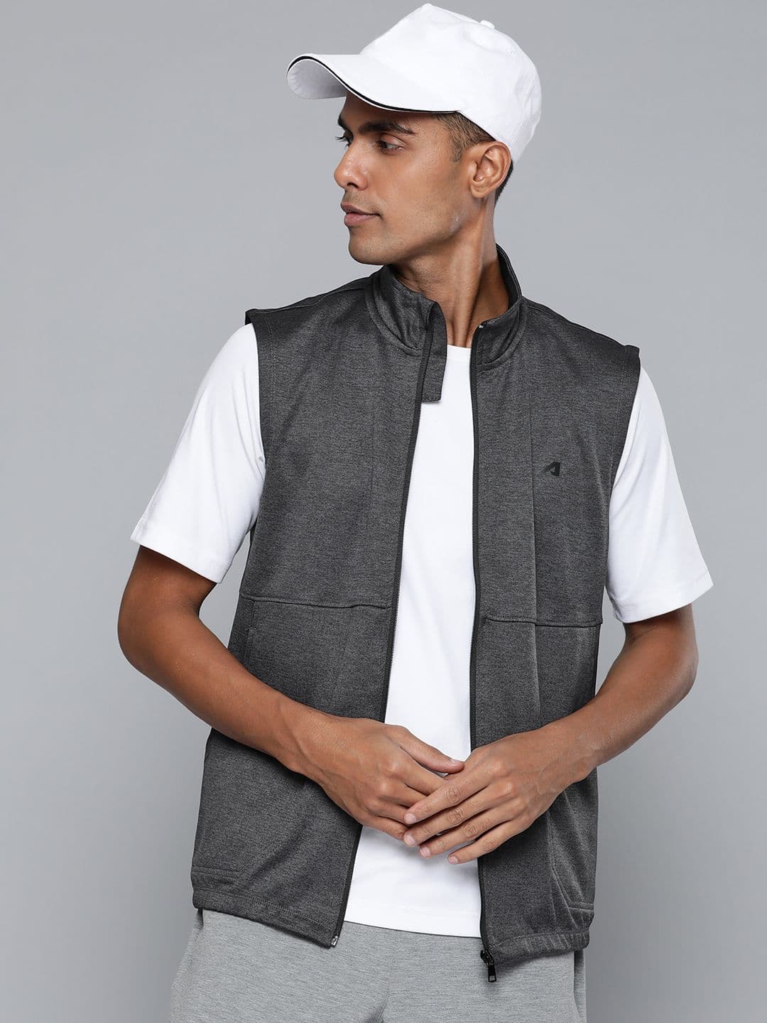 Alcis Men Charcoal Running Sporty Jacket - view 1