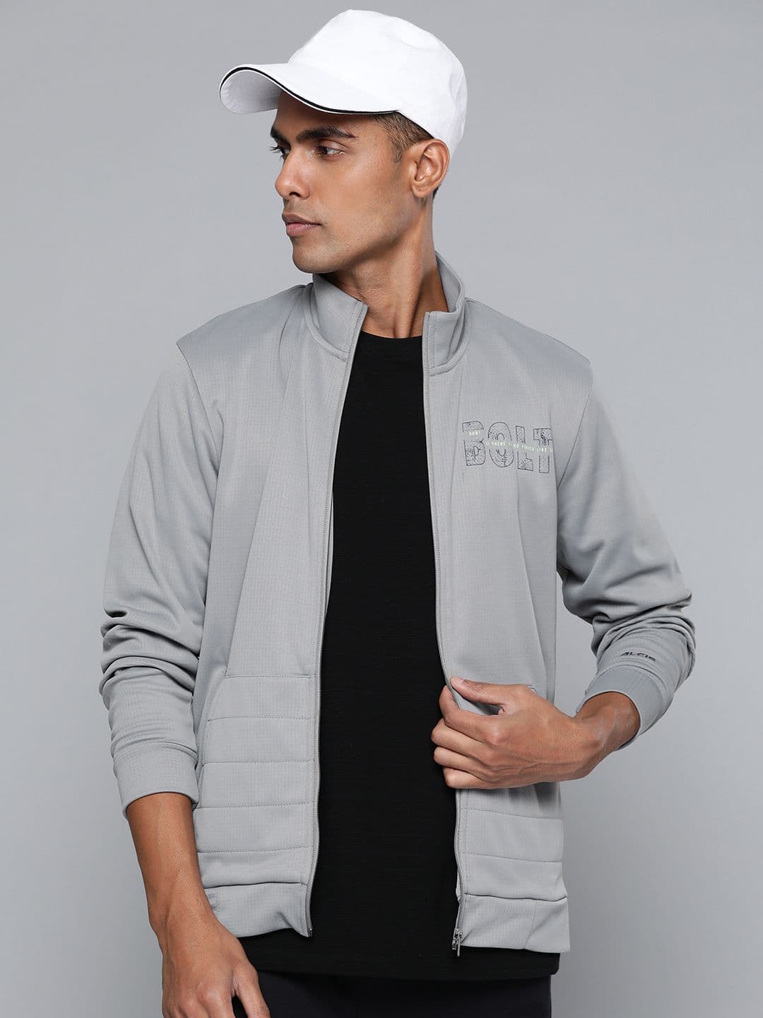 Alcis Men Gray Running Sporty Jacket - view 1