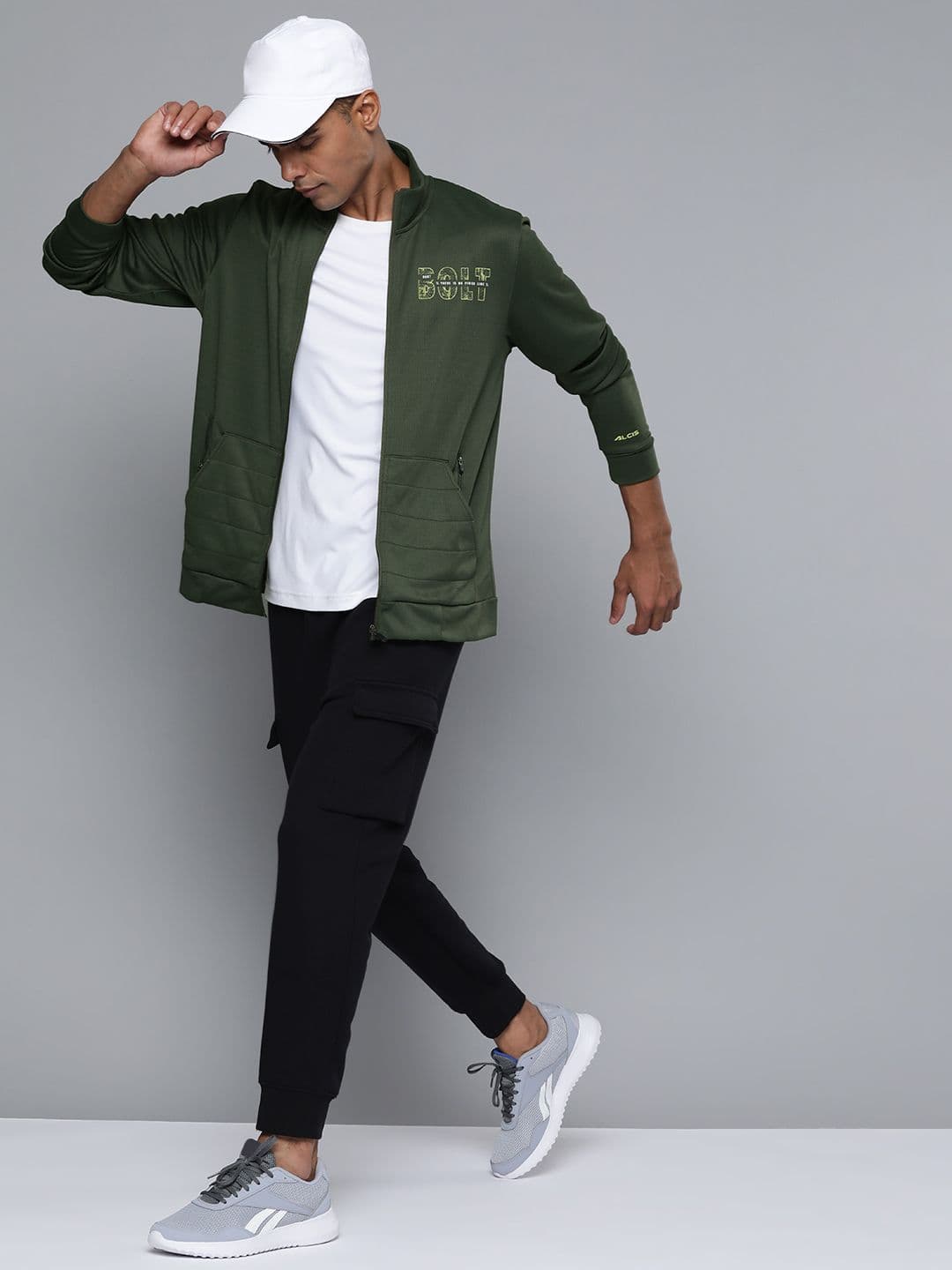 Alcis Men Olive Running Bomber Jacket - view 1