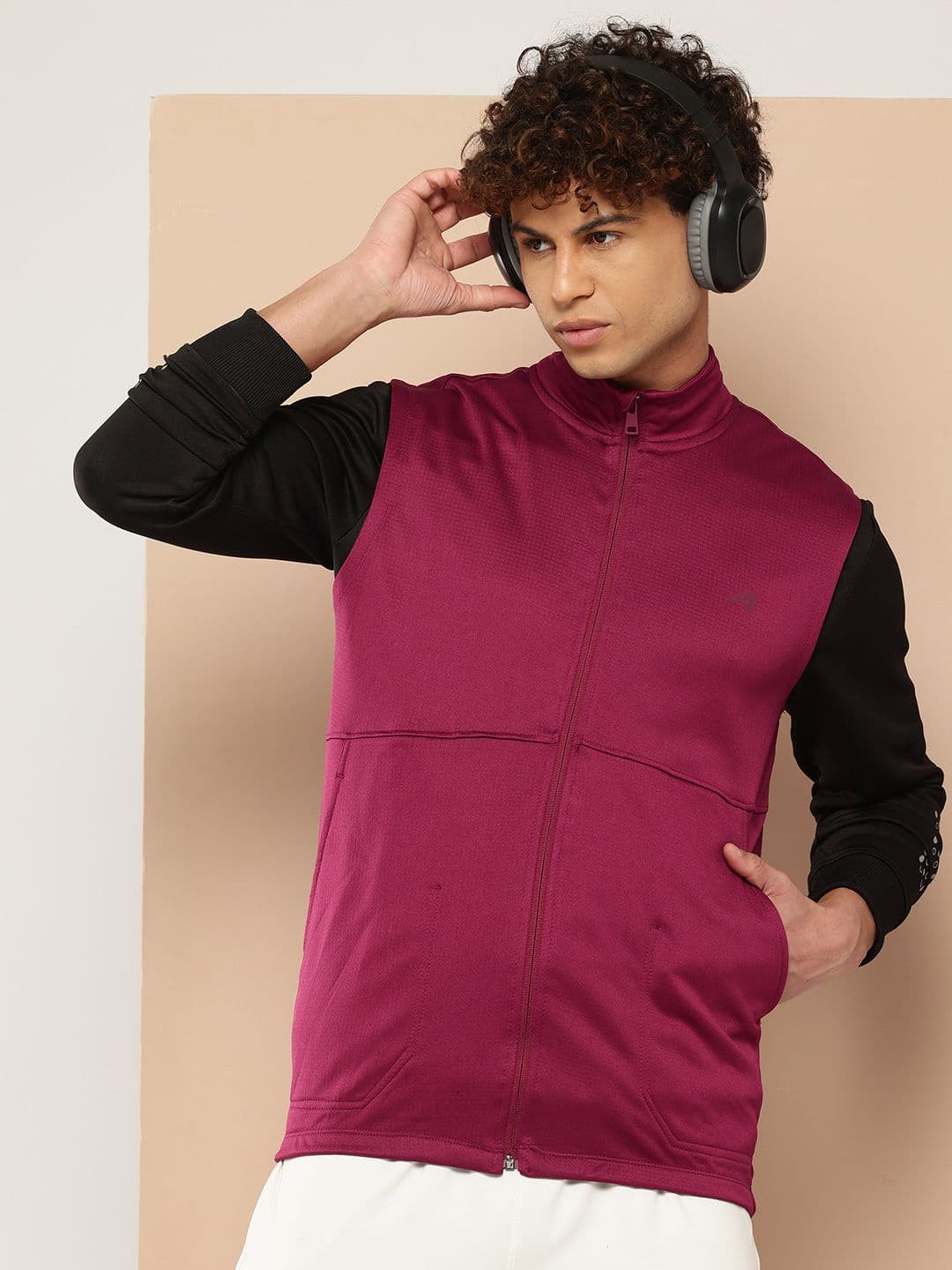 Alcis Men Maroon Running Sporty Jacket - view 1
