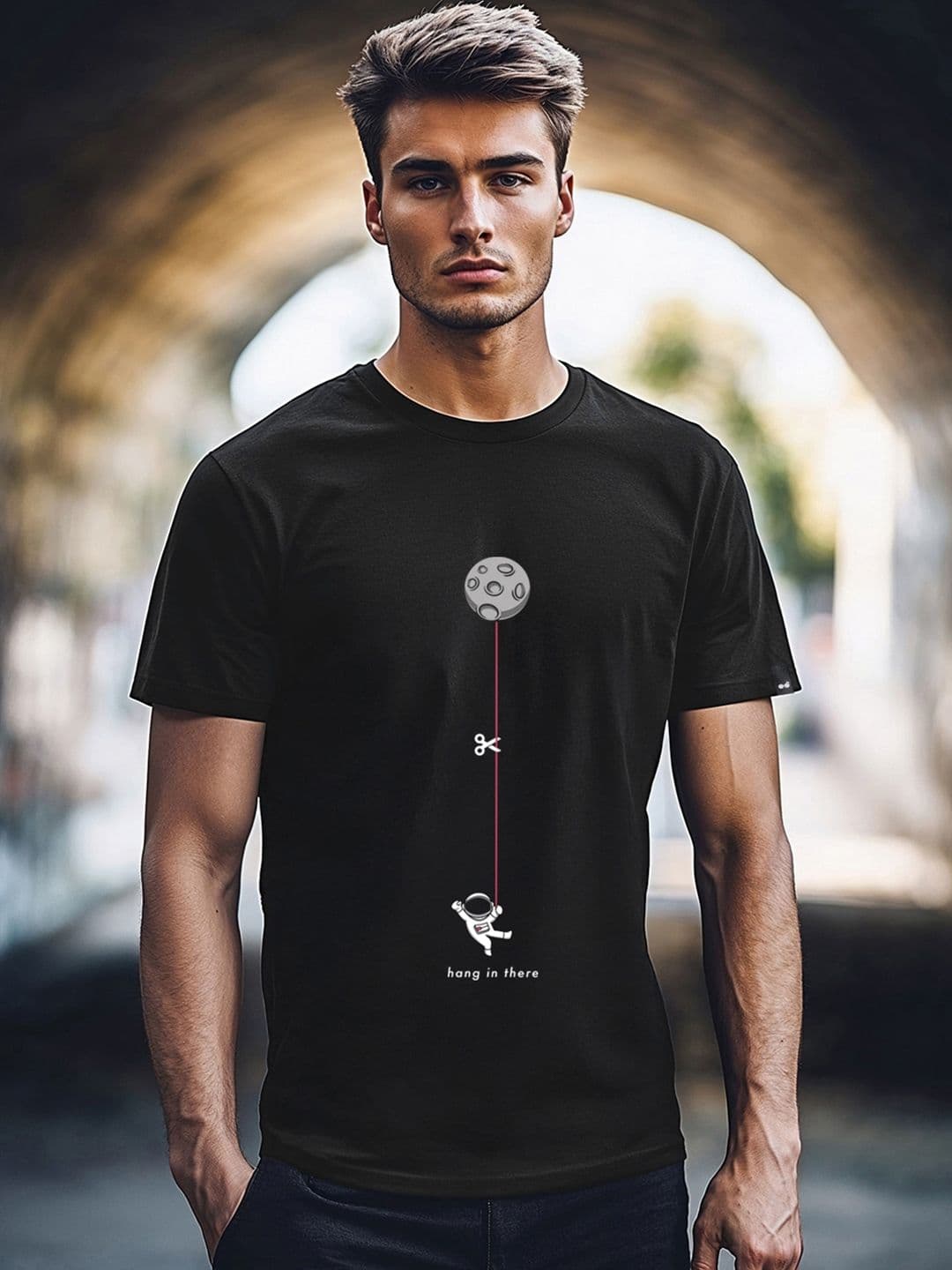 Bewakoof Men Black Printed Pure Cotton T-shirt - view 1