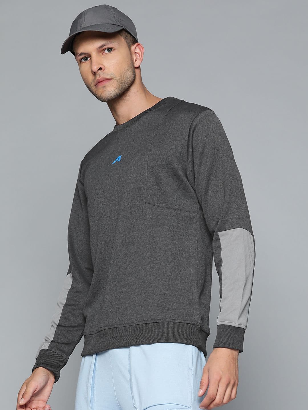 Alcis Men Charcoal Solid Sweatshirt - view 1